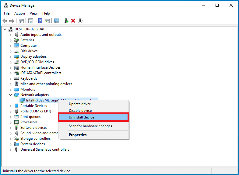 Uninstall device