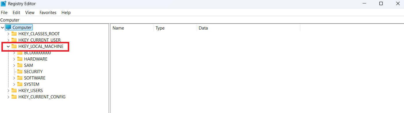 HKEY_LOCAL_MACHINE