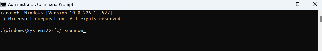 Run the sfc/scannow command