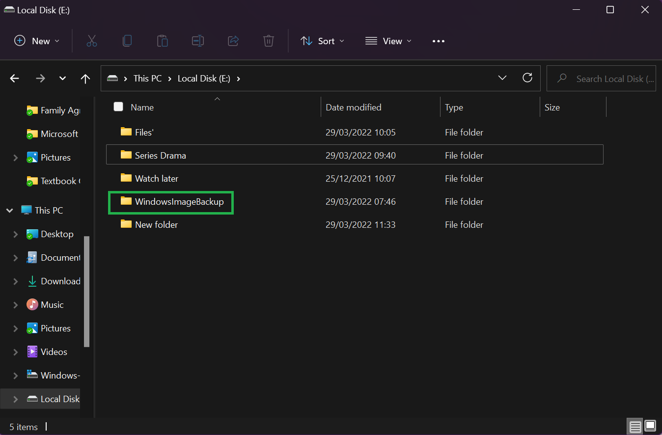 After the backup is complete, the tool will have created an image of your entire system