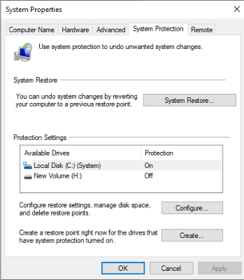 3. Immediately the System Properties page opens, click on the System Restore button