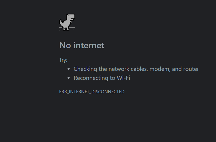 Chrome tells you that it is “unable to connect to the Interne