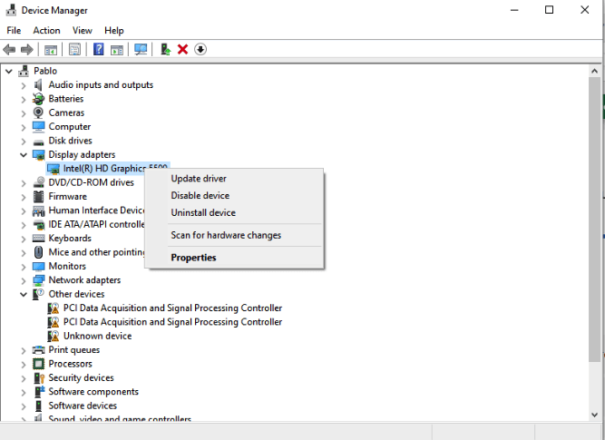 Device Manager Properties