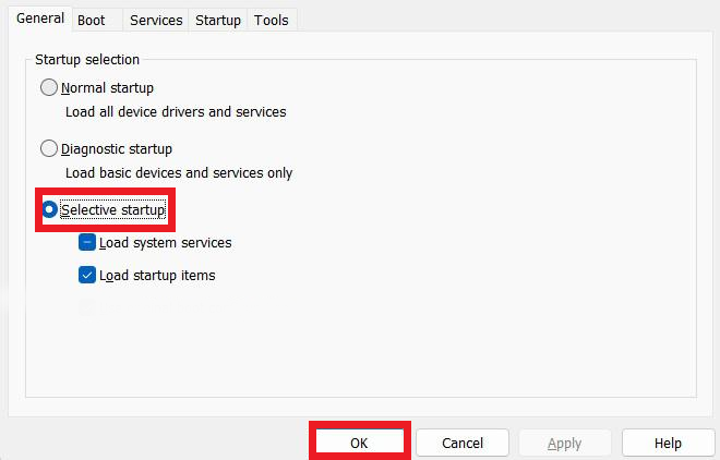 Select Selective Startup