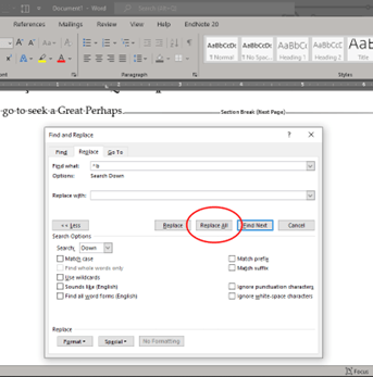 How to Remove Section Breaks in Word with Find and Replace Function