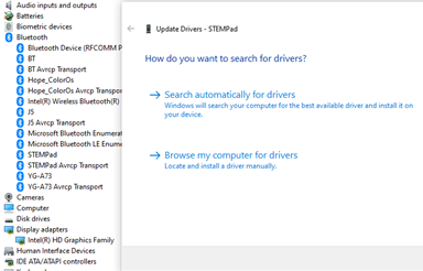 Here is how to update the device driver so you can use the device