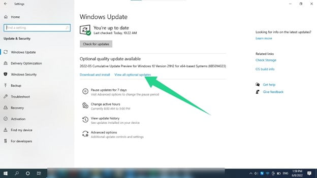 We recommend that you go to the Windows Update page, check for updates, and install them