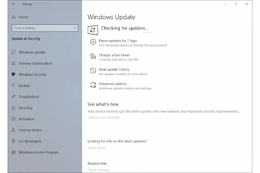 Navigate to the “Windows Update” option on the left menu pane and open it