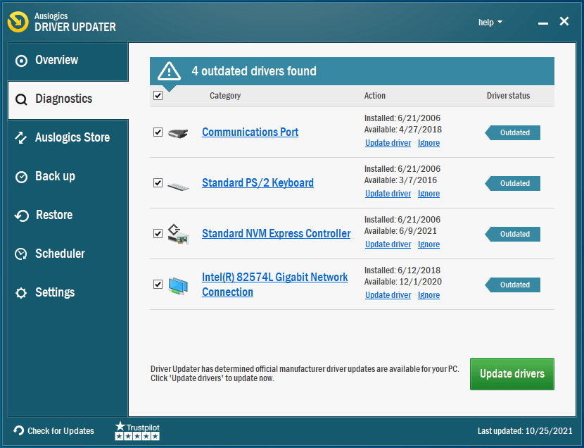Check your PC for driver issues with Auslogics Driver Updater.