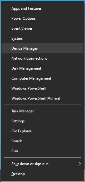 Click Device Manager in the Quick Access menu.