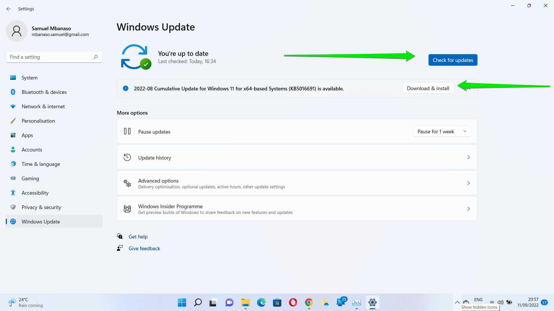 Follow these steps to update your Windows 11 PC
