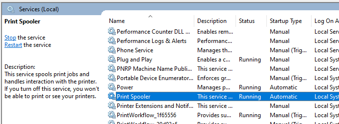 Restarting the Print Spooler service may resolve the PCL XL error