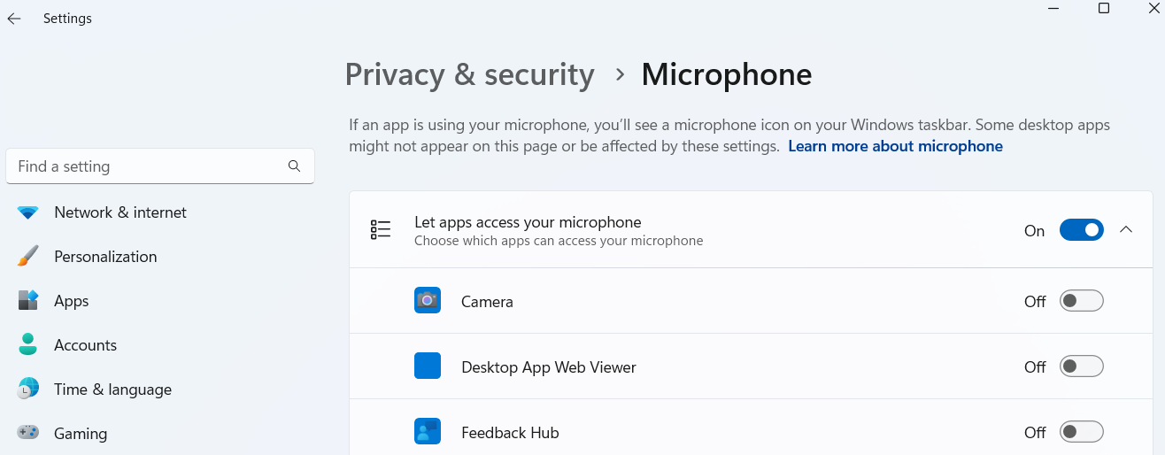 Microphone access