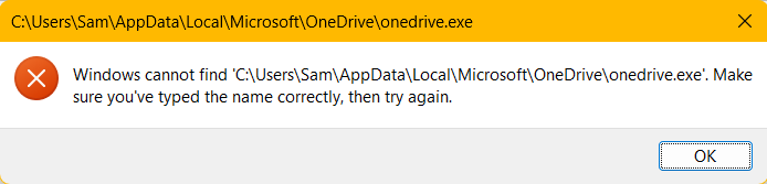OneDrive error