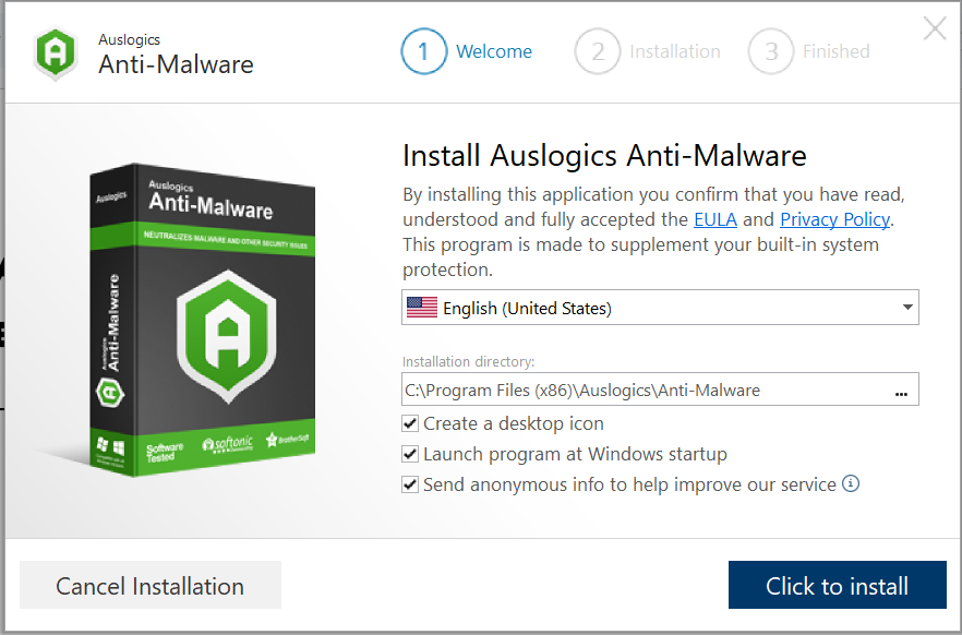 After the installation file downloads, double-click on it to run the installer