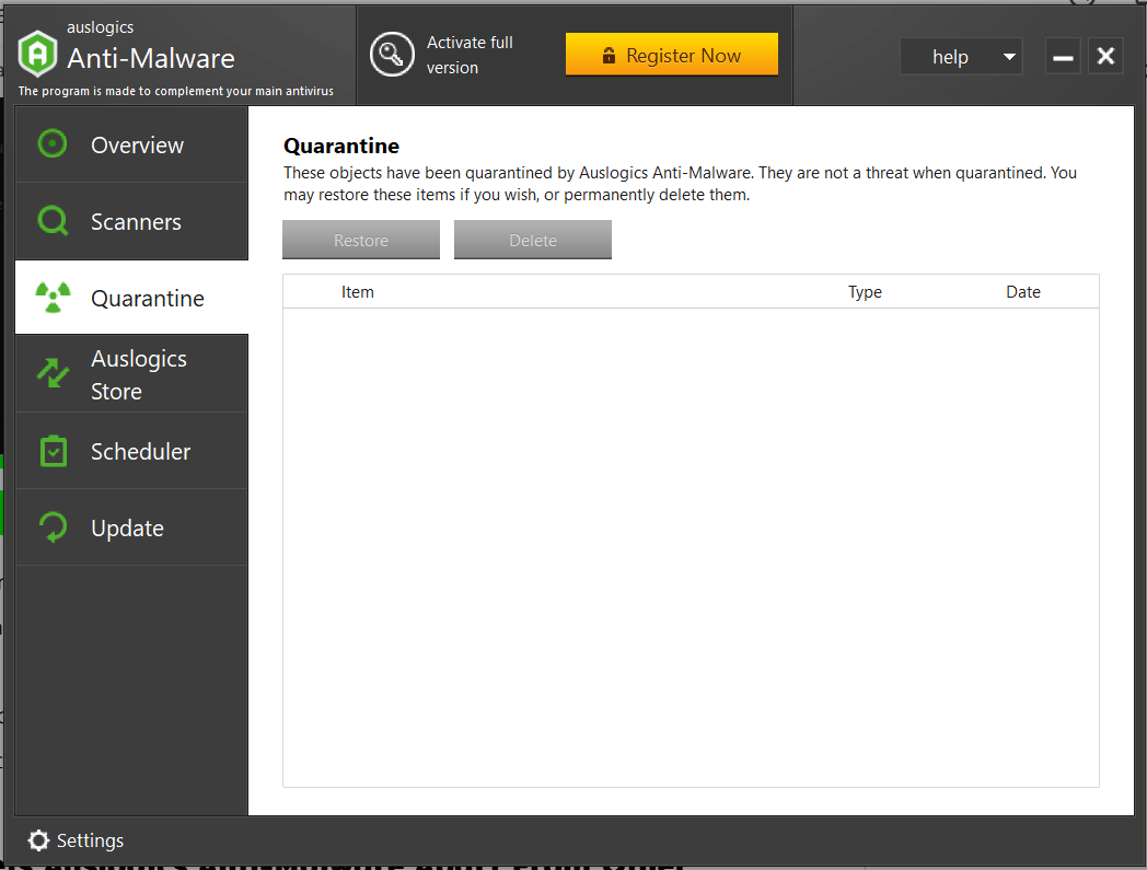 go to the Quarantine tab to view any and all listed items