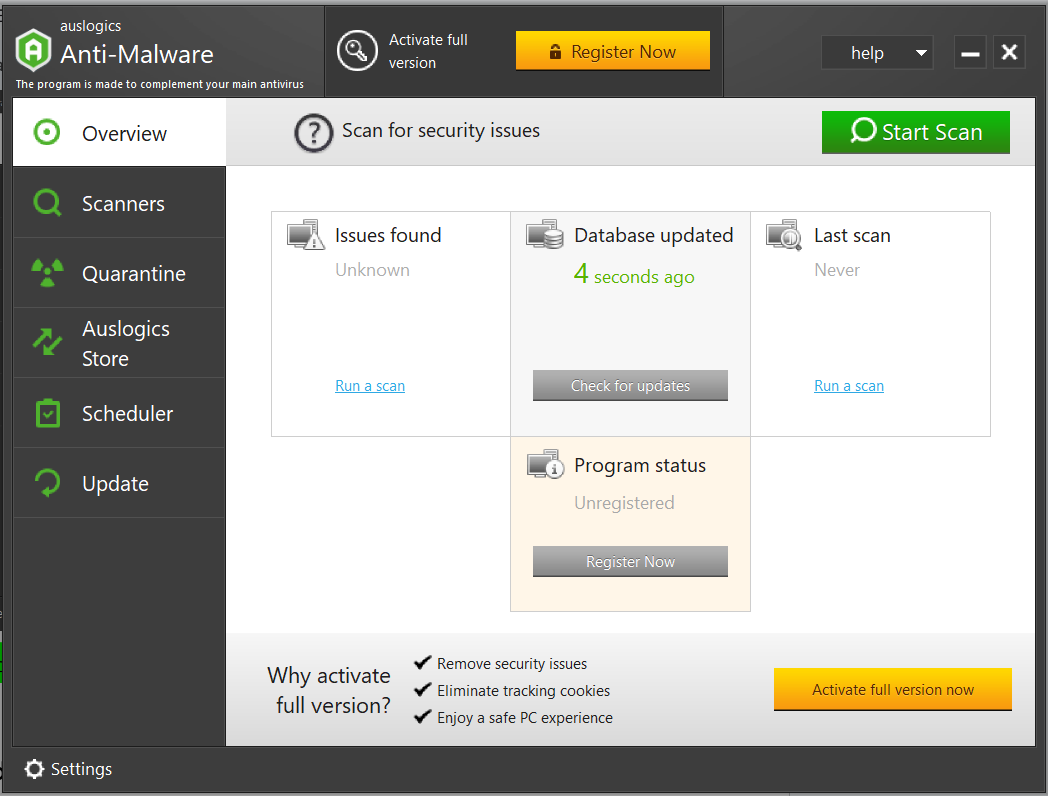 If you purchased the full version, click the Register Now button and enter your license key to activate the product