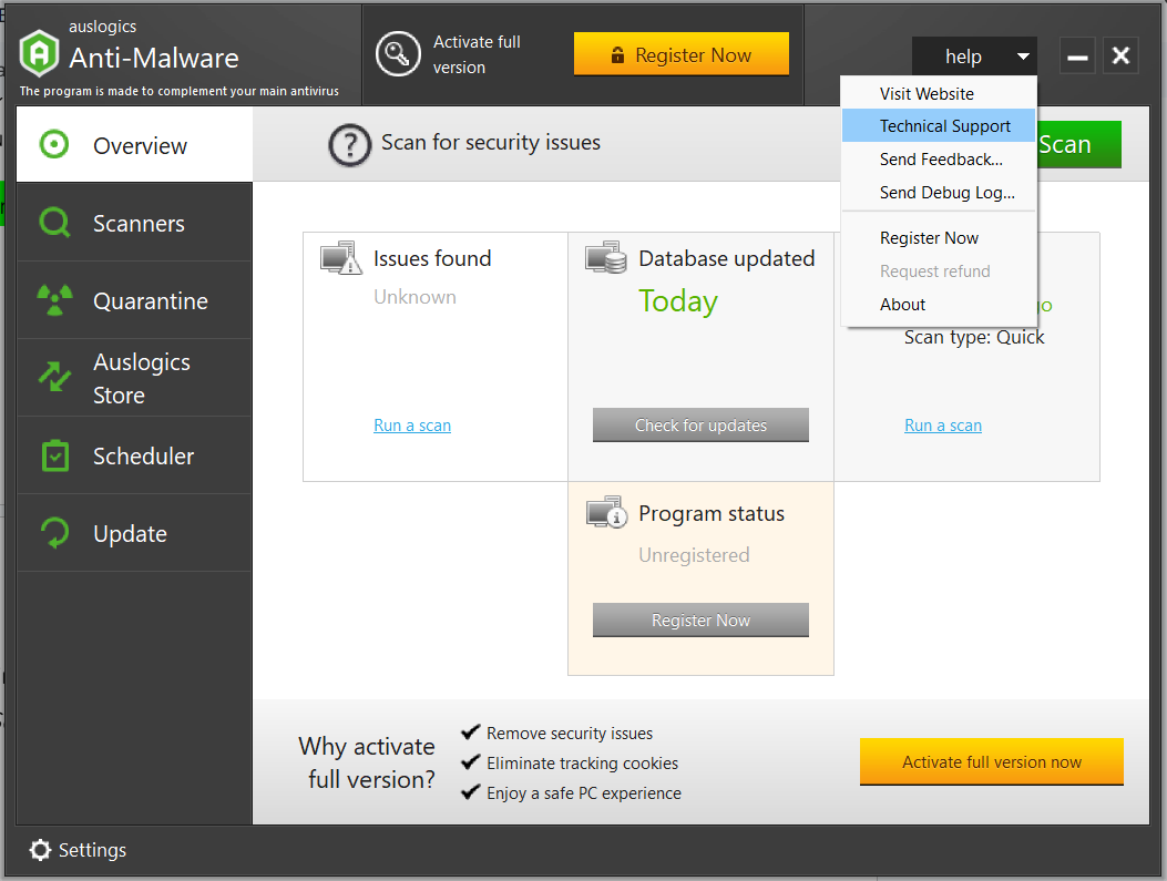 And there’s a help menu at the top-right corner from where you can access technical support should you need it