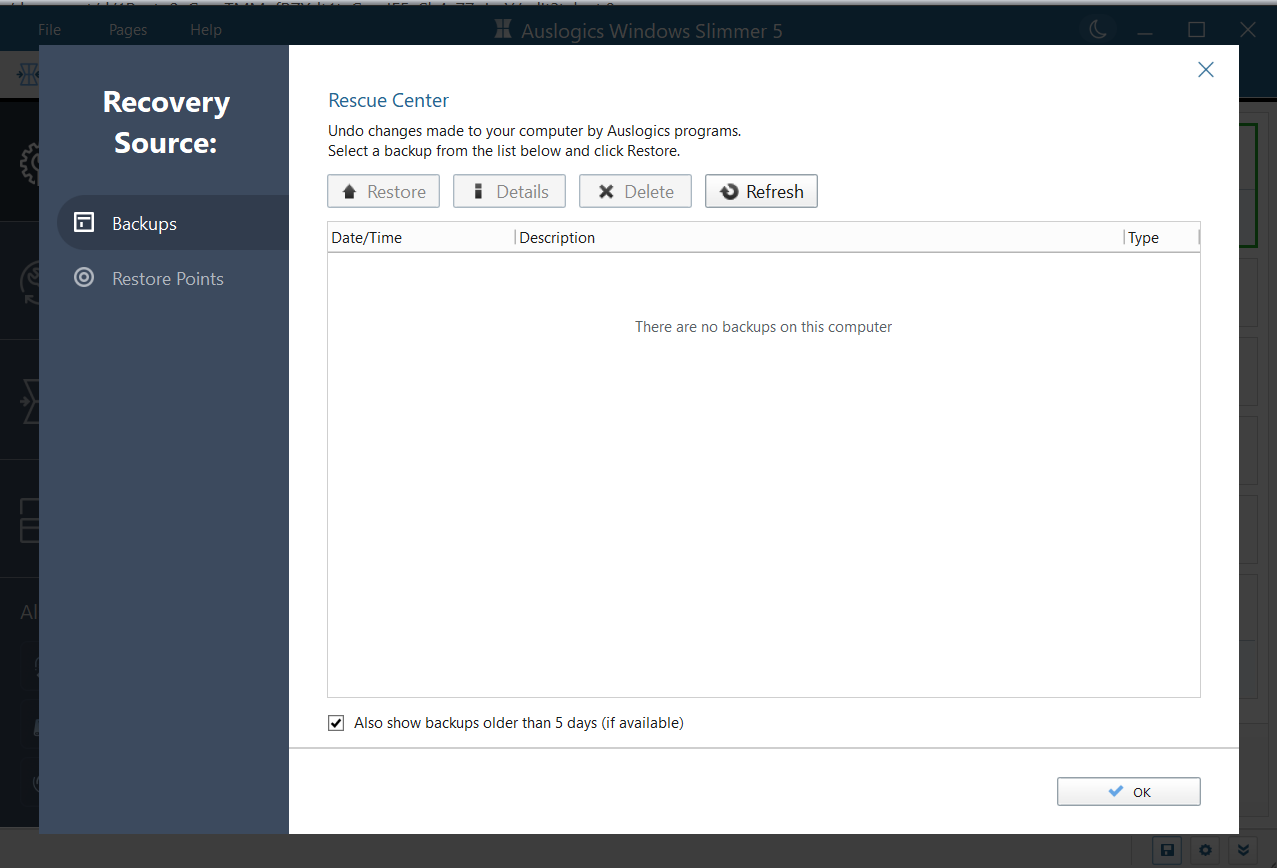  you can tell Auslogics Windows Slimmer to back up apps and files before cleaning them out