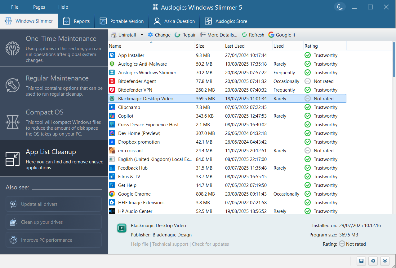 Here, you will get a complete list of all apps installed on your computer