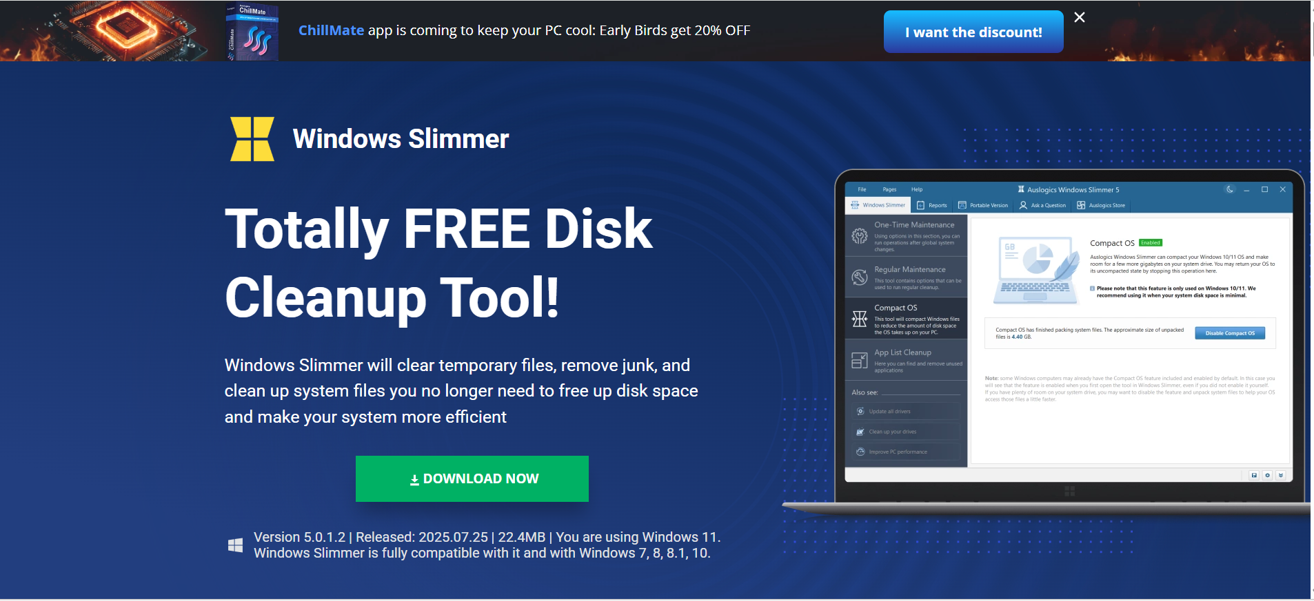Visit the official Auslogics Windows Slimmer product page