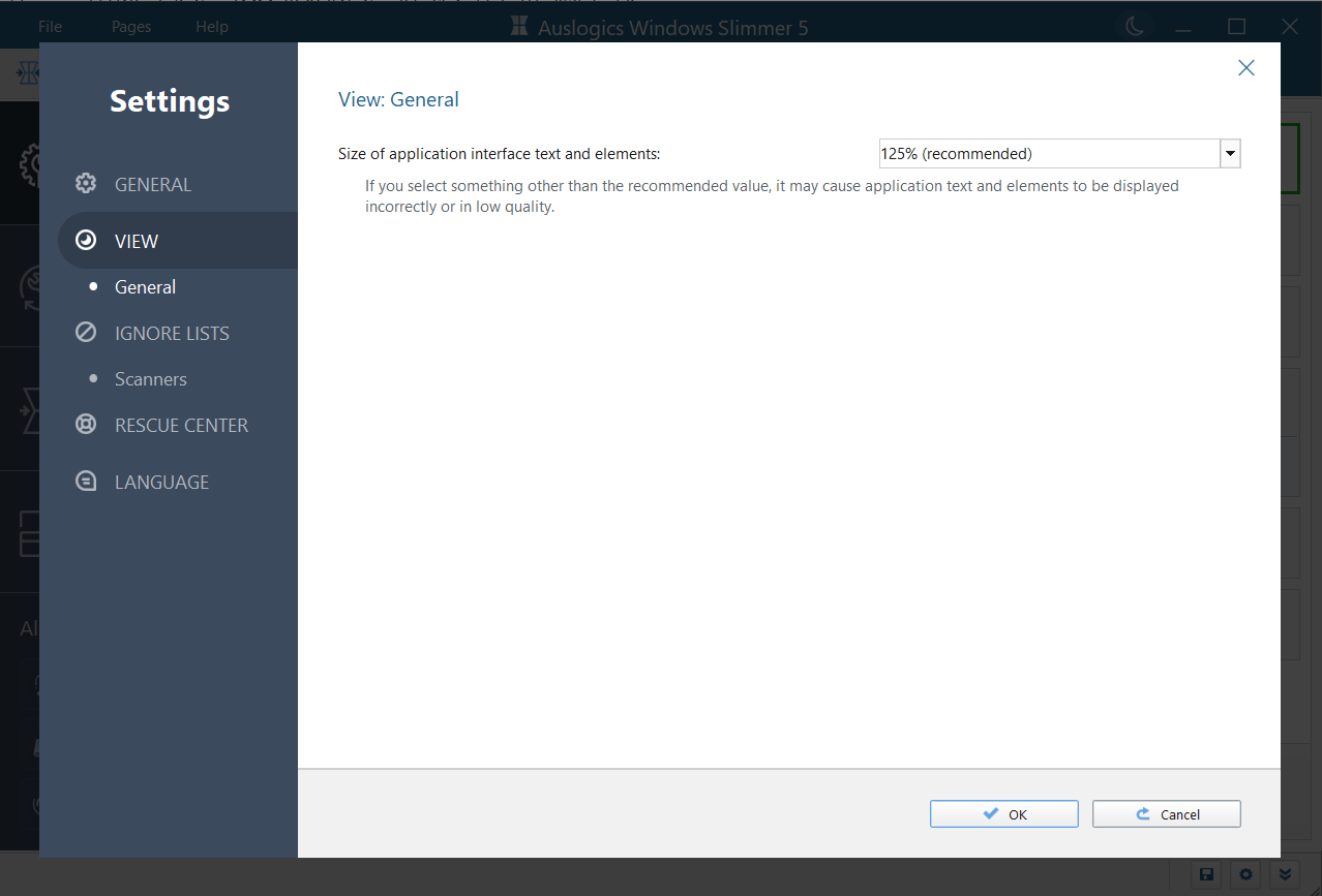 You can also change the app view to make the interface and texts larger or smaller under View