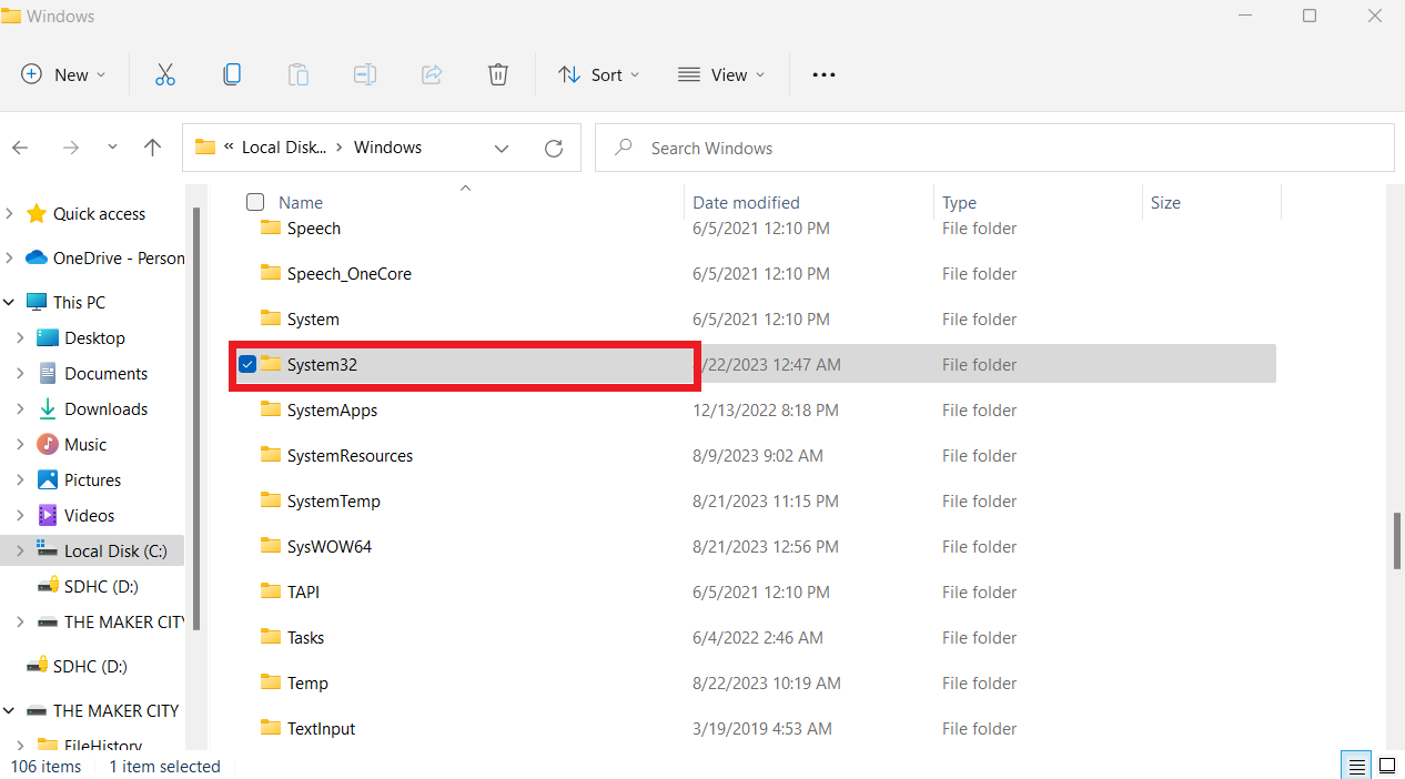 System32 folder Windows 10