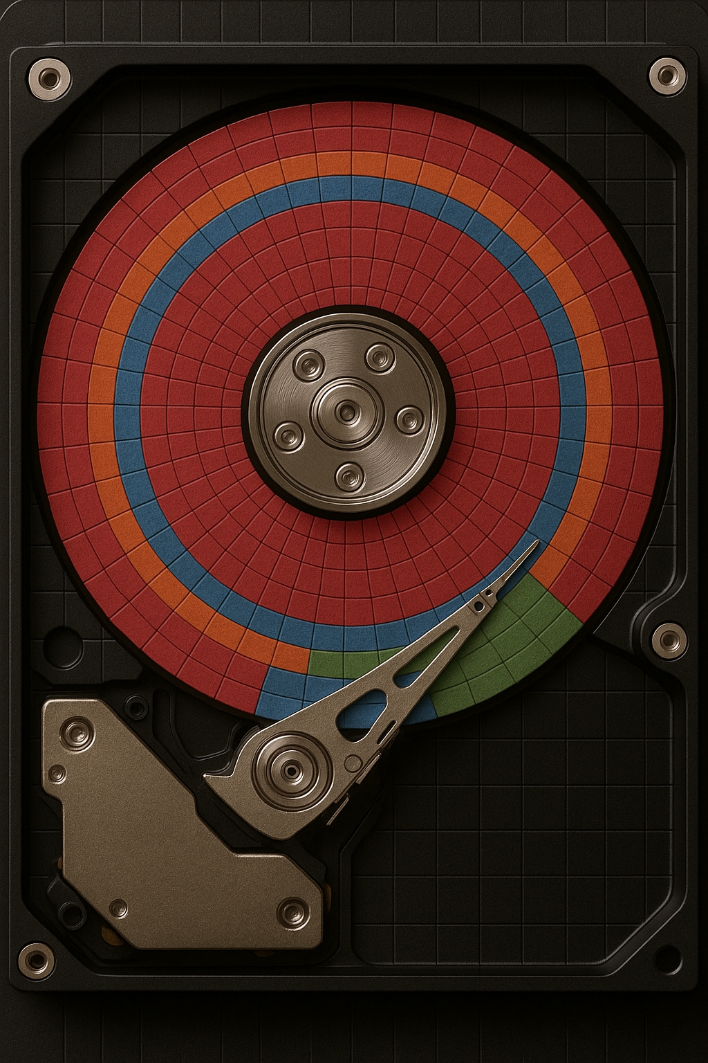 Disk defrag commands tell the HDD head to locate each file’s fragments and bring them closer together