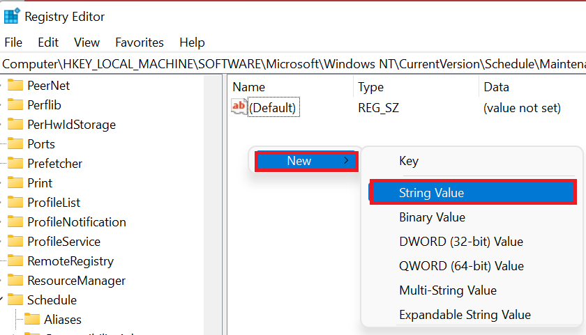 Right-click on the blank area and click on New from the context menu that opens, then select String Value
