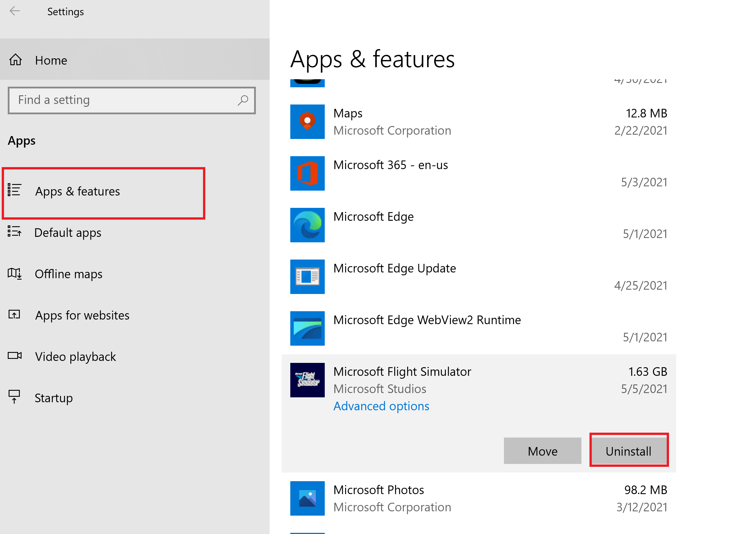 Finally, scroll through and remove the apps you recently installed by clicking on Uninstall