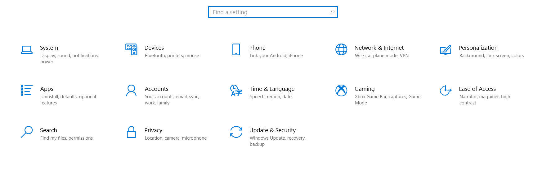 Select Apps from Settings.