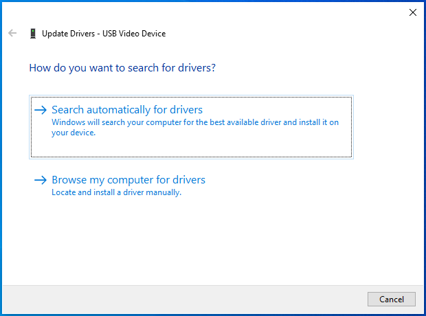 Select Search automatically for drivers.