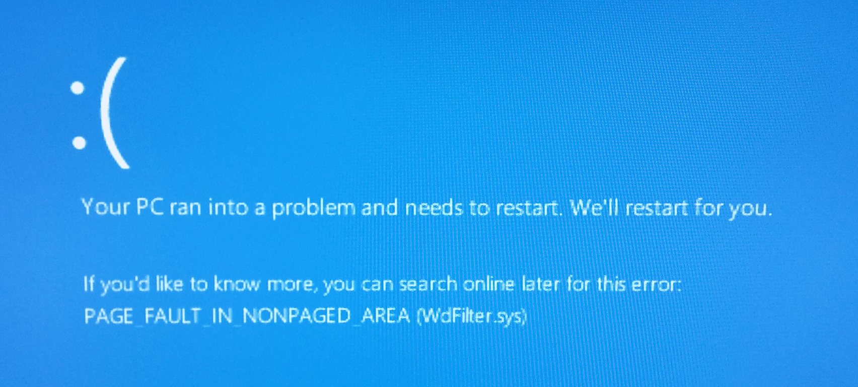 Page Fault in Nonpaged Area