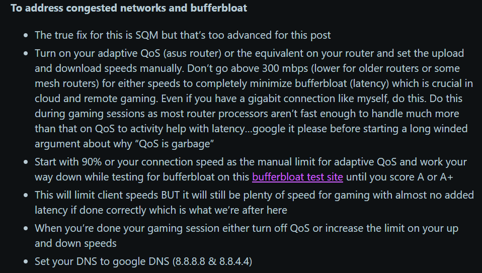 How to address congested networks and bufferbloat