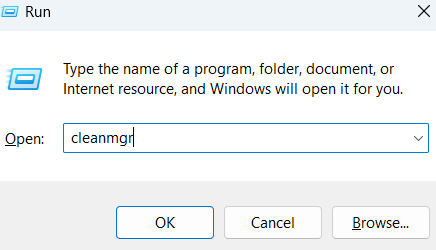 Type in cleanmgr