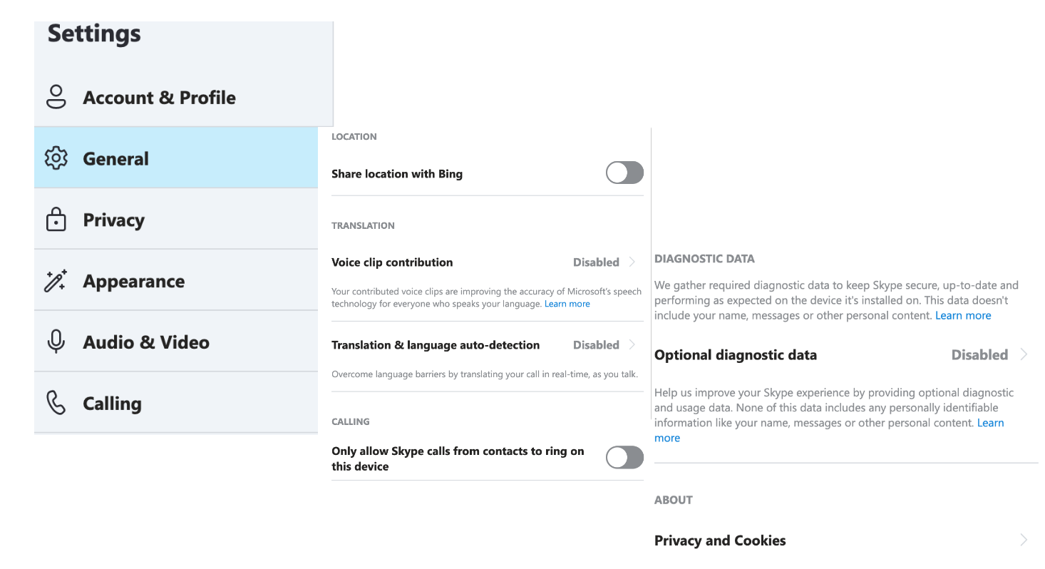 Set Privacy Preferences in Skype