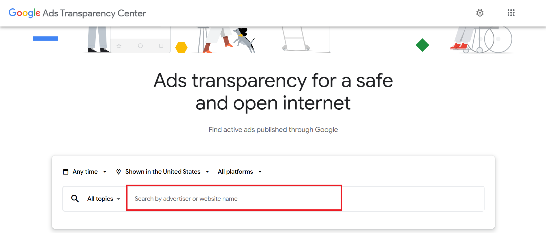 You can search for the details of the advertiser on the website.