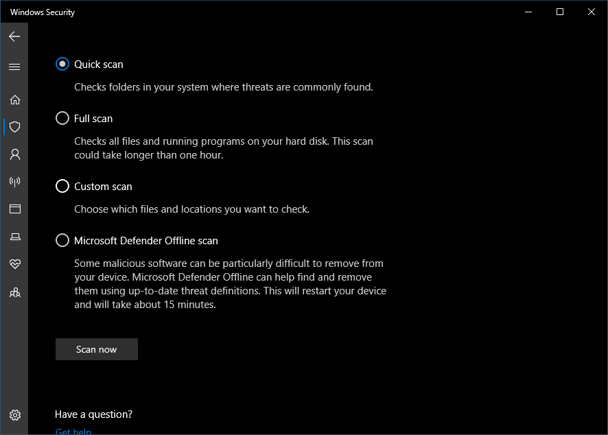 Windows Security Quick Scan