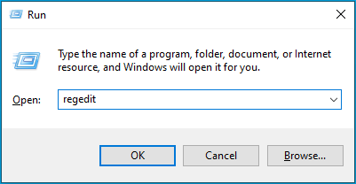 Run regedit