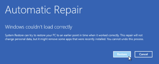 Windows 10の自動修復