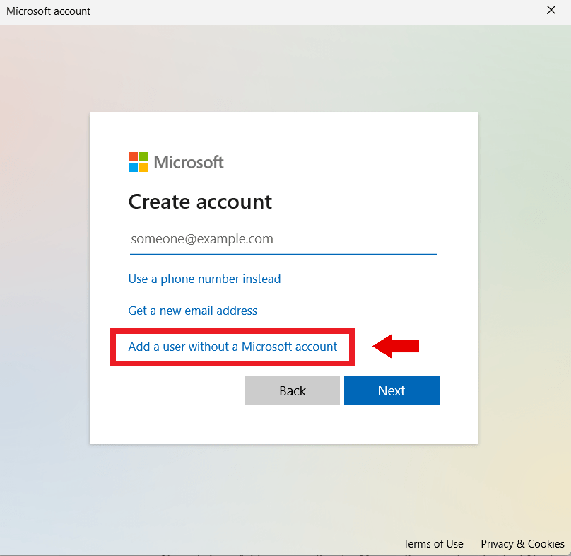 Microsoft Create Account