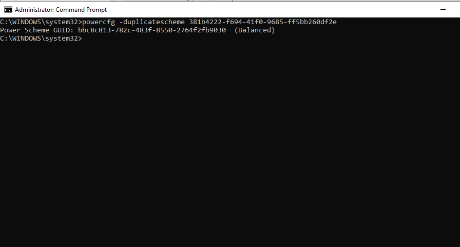 Prestazioni bilanciate del prompt dei comandi