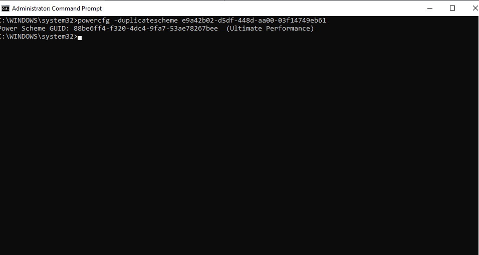 Prompt dei comandi Massime prestazioni