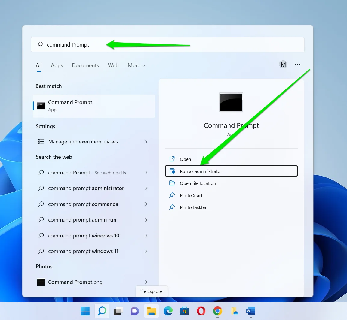In the right pane, select Run as administrator
