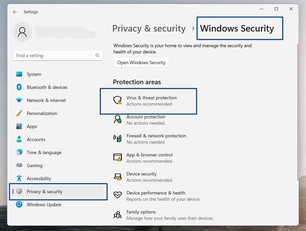 Virus & Threat Protection