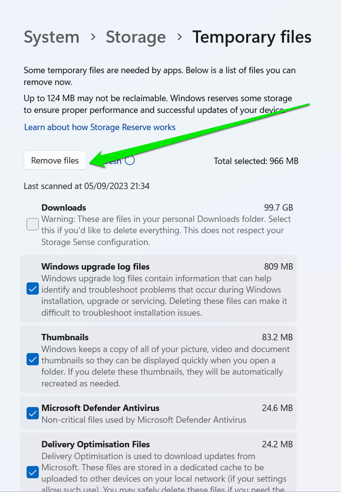 Windows 10 Remove Temporary Files