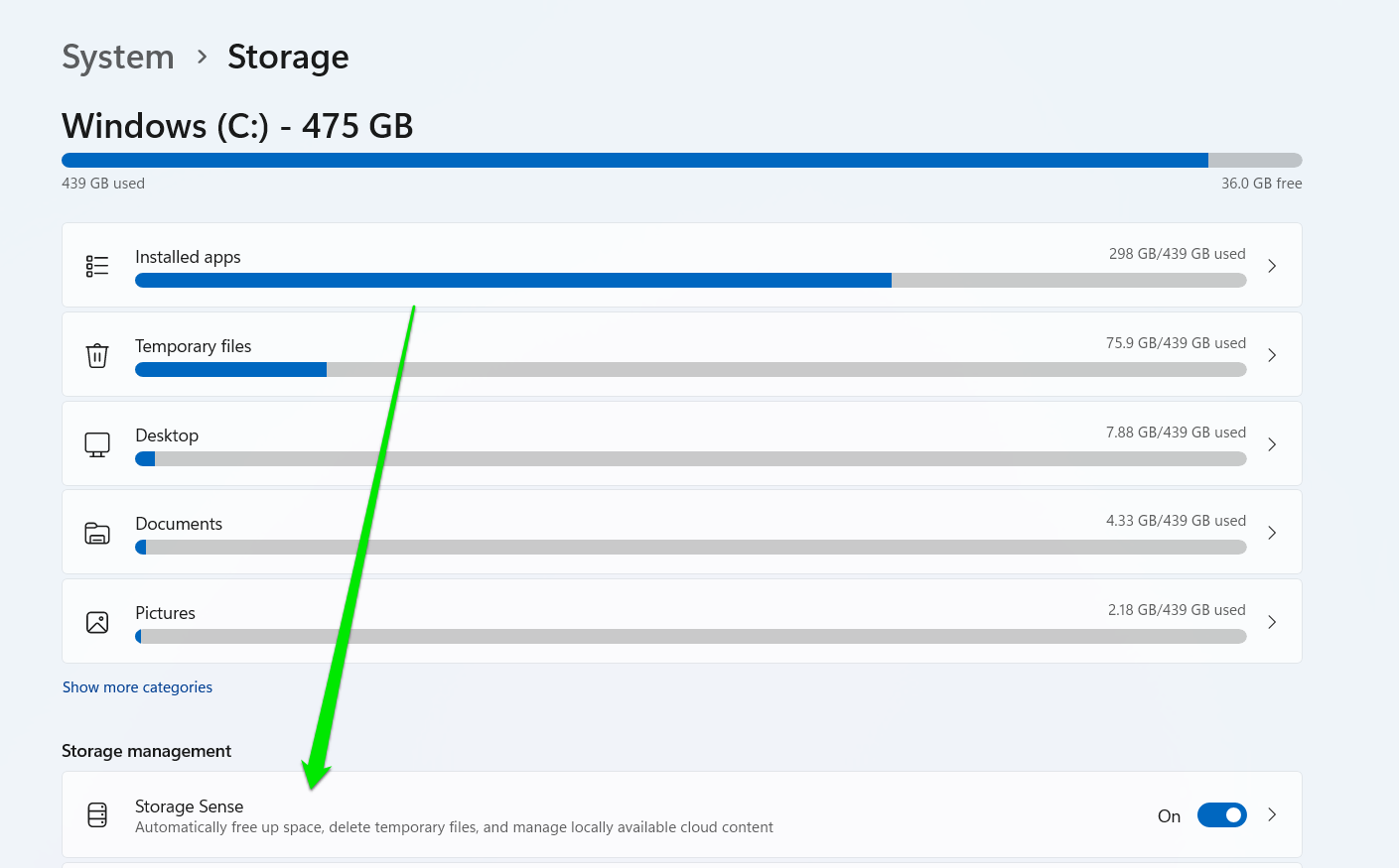 Windows 10 Storage Sense