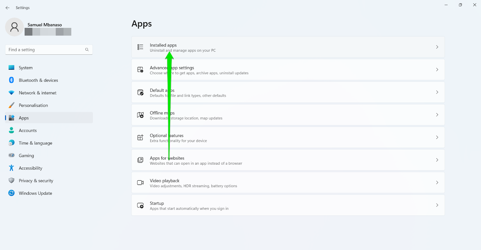 Windows 10 installed apps