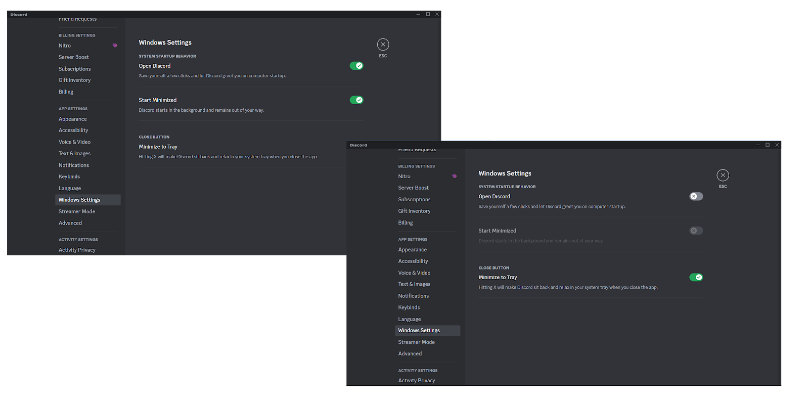 Windows Settings Discord