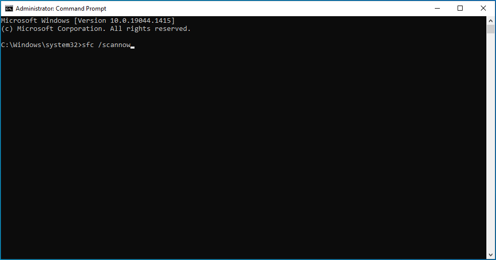 run the following command: sfc /scannow